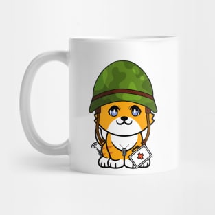Cute Orange Cat is an army medic Mug